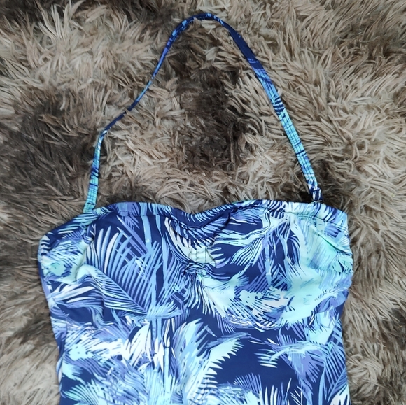 Jantzen Classics Blue Tropical Halter One Piece 8 - Picture 2 of 11